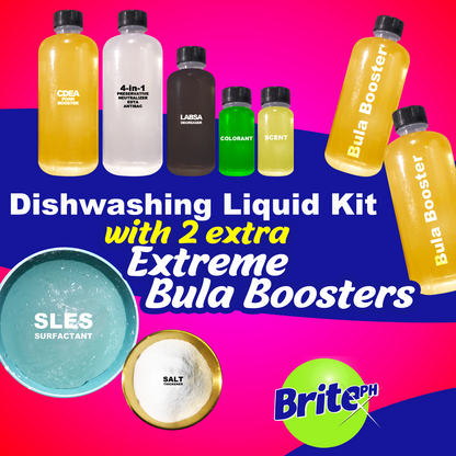 Dishwashing Liquid Kit DIY - with x2 Extreme Bula Booster (Makes 17 liters of dishwashing liquid)