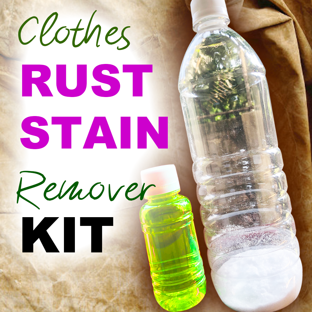 Laundry Clothes' Rust Stain(Yellow stain) Remover Kit DIY (Just add water and mix)