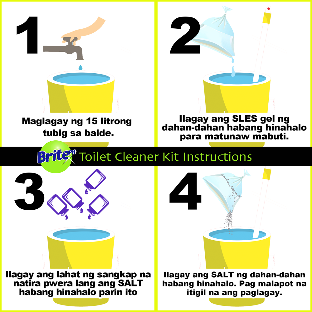 Toilet Bowl Cleaner Kit DIY (Alkaline-Based) with Hypochlorous Acid