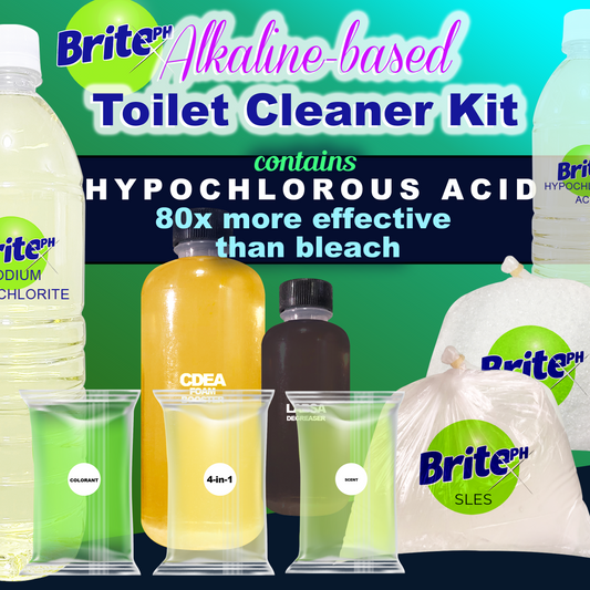 Toilet Bowl Cleaner Kit DIY (Alkaline-Based) with Hypochlorous Acid