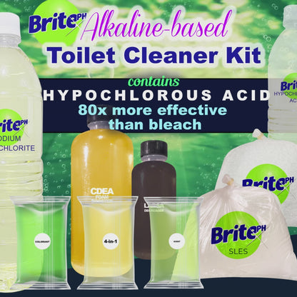 Toilet Bowl Cleaner Kit DIY (Alkaline-Based) with Hypochlorous Acid